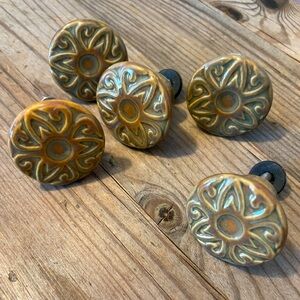 Anthropologie Ceramic Knobs Set of 5